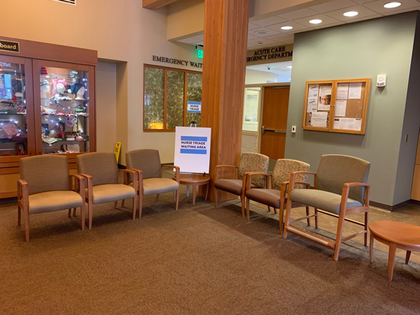 Patients with fever, cough or shortness of breath will don a disposable mask and visit a triage nurse, located in our emergency waiting room, for further evaluation.