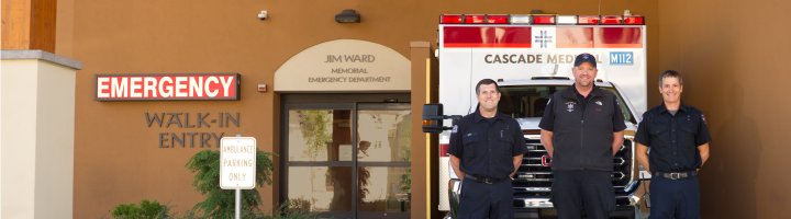 Paramedic Mike Ing-Moody, EMS Director Brian Pulse and EMT Lester Stoltz.